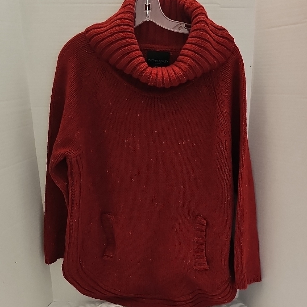 Cynthia Rowley Rich Red Cowl Neck Sweater